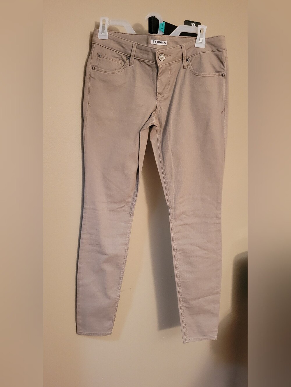 Express High-Rise Skinny Jeans in Taupe